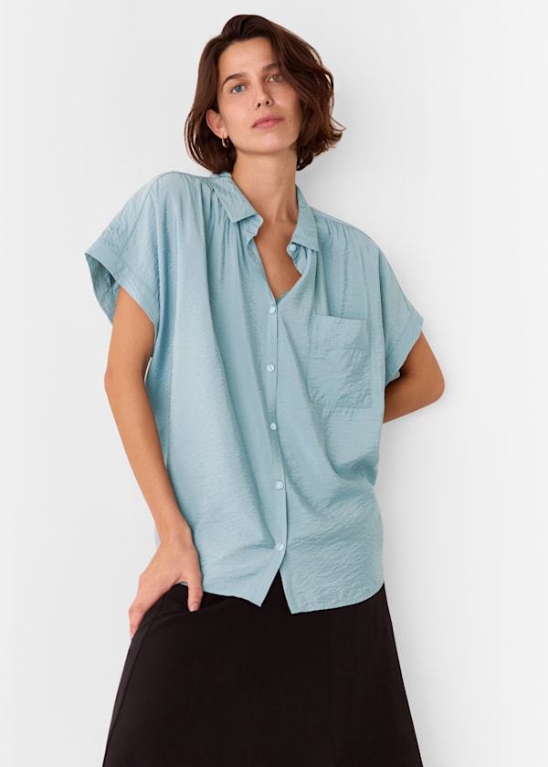 Pale Blue Nicola Button Through Shirt