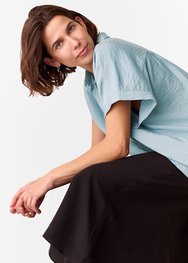 Pale Blue Nicola Button Through Shirt