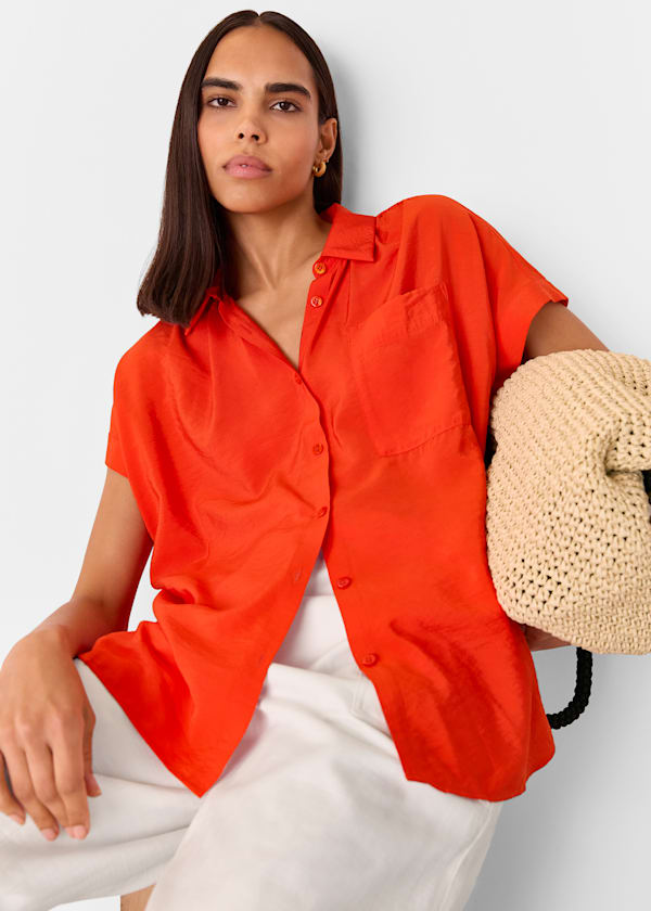 Red Nicola Button Through Shirt