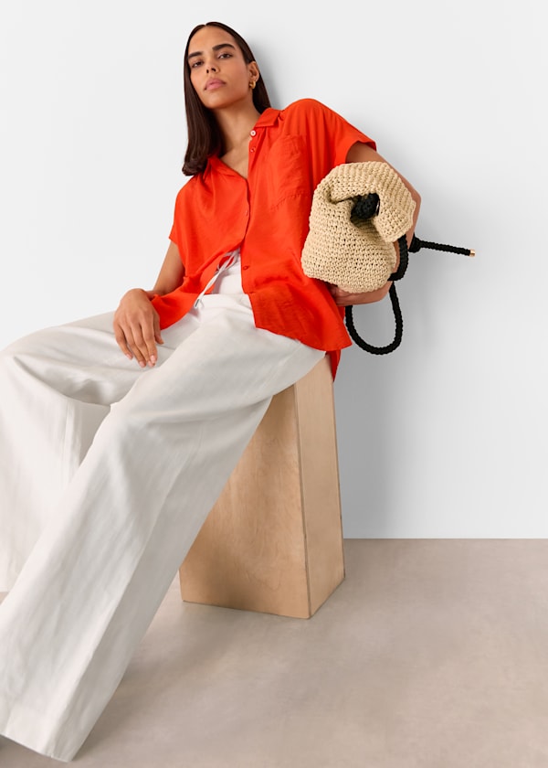 Red Nicola Button Through Shirt