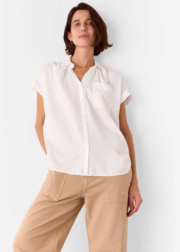 White Nicola Button Through Shirt