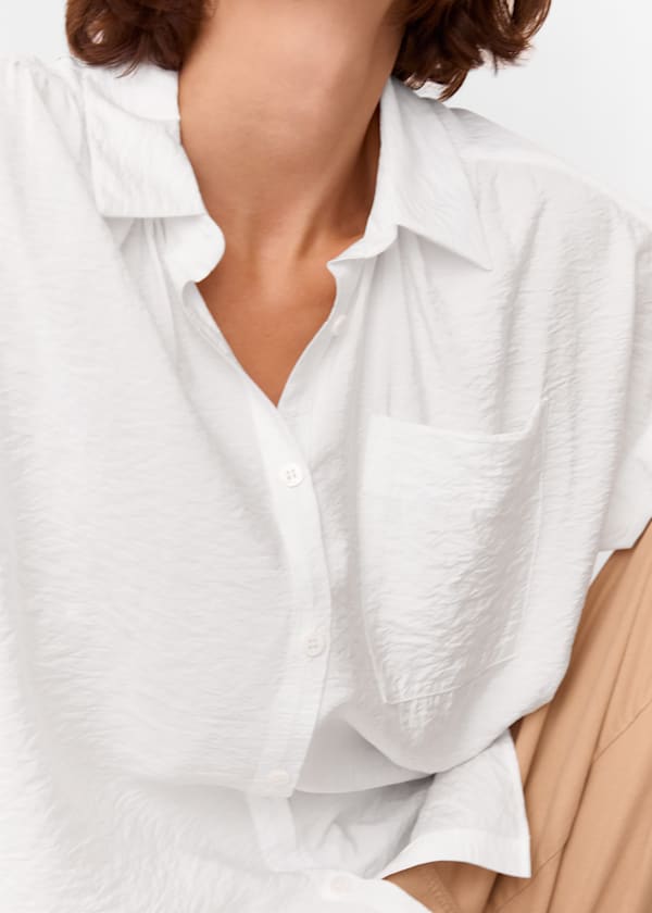 White Nicola Button Through Shirt