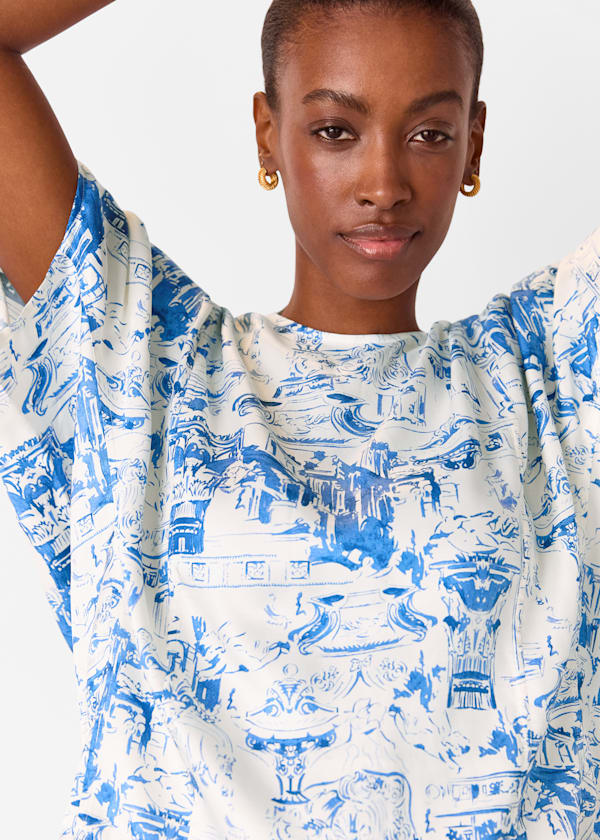 Blue Rome Print Blouse