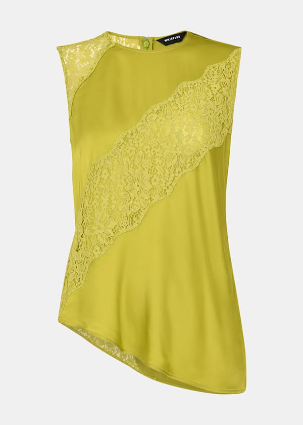 Lime Immie Lace Detail Tank