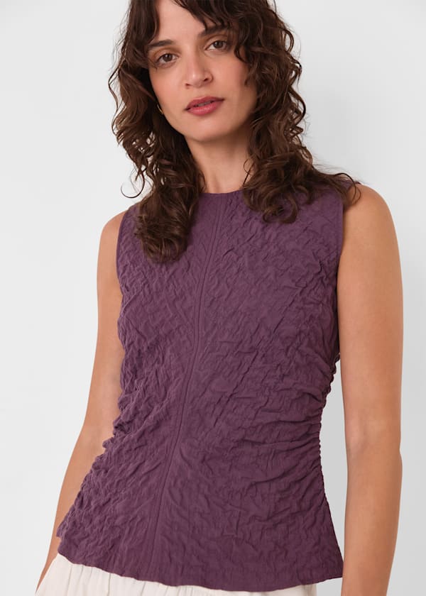 Plum Cotton Textured Tank