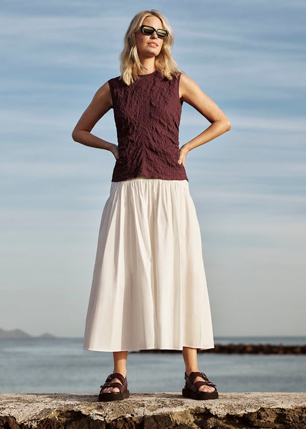 Plum Cotton Textured Tank