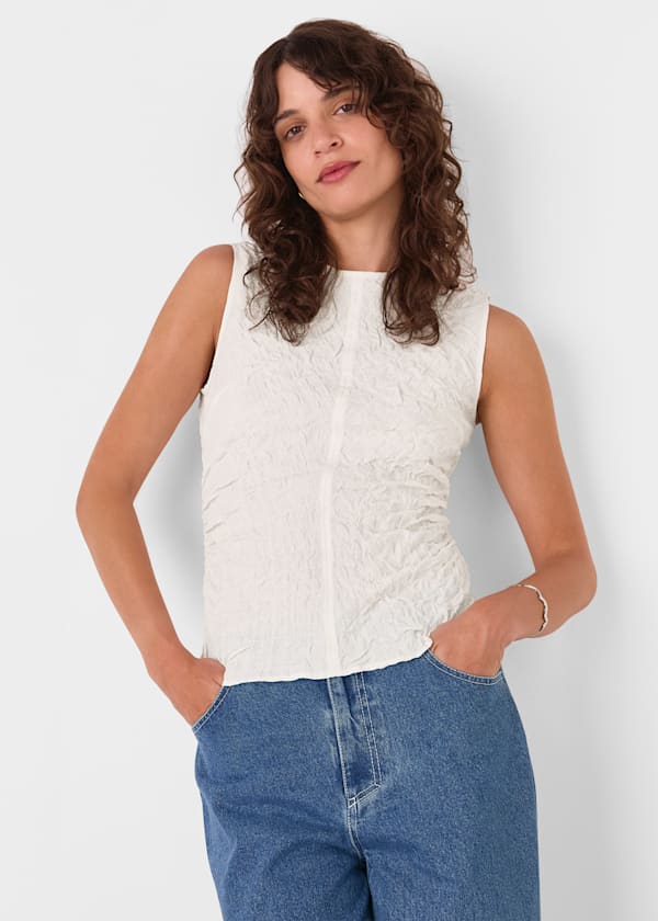 Ivory Cotton Textured Tank