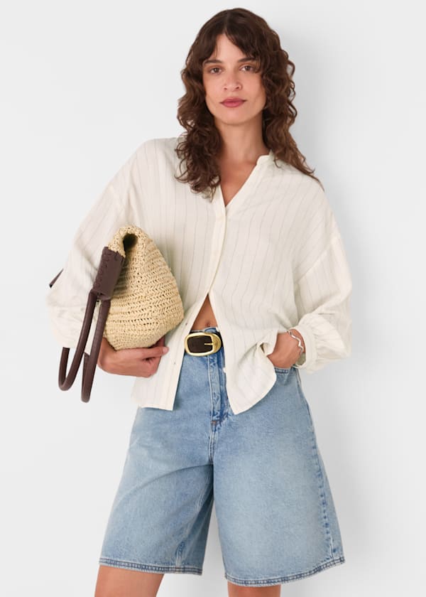 Ivory Stripe Long Sleeve Blouse
