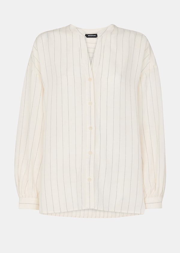Ivory Stripe Long Sleeve Blouse