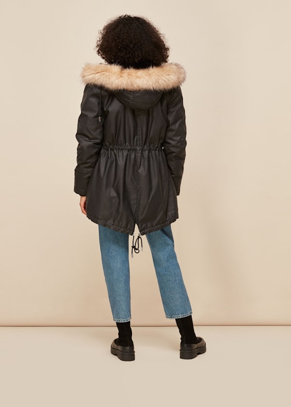 Black Willmer Waxy Parka