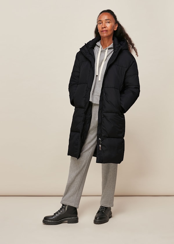 Black Hooded Puffer Jacket