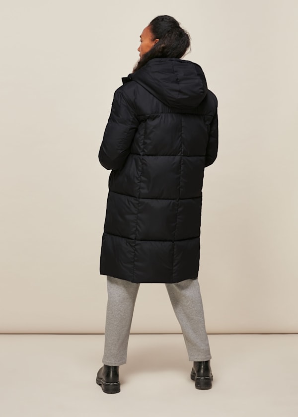 Black Hooded Puffer Jacket