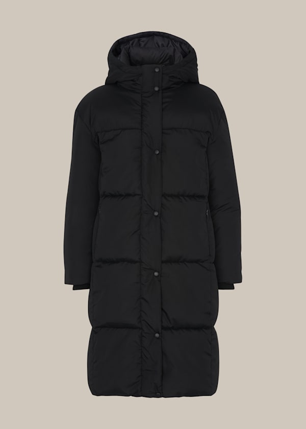 Black Hooded Puffer Jacket
