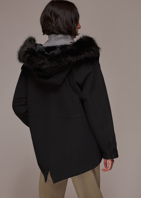 Black Gracie Faux Fur Parka
