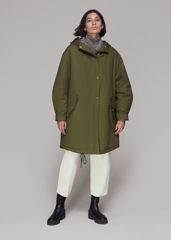 Khaki Sophia Padded Casual Coat