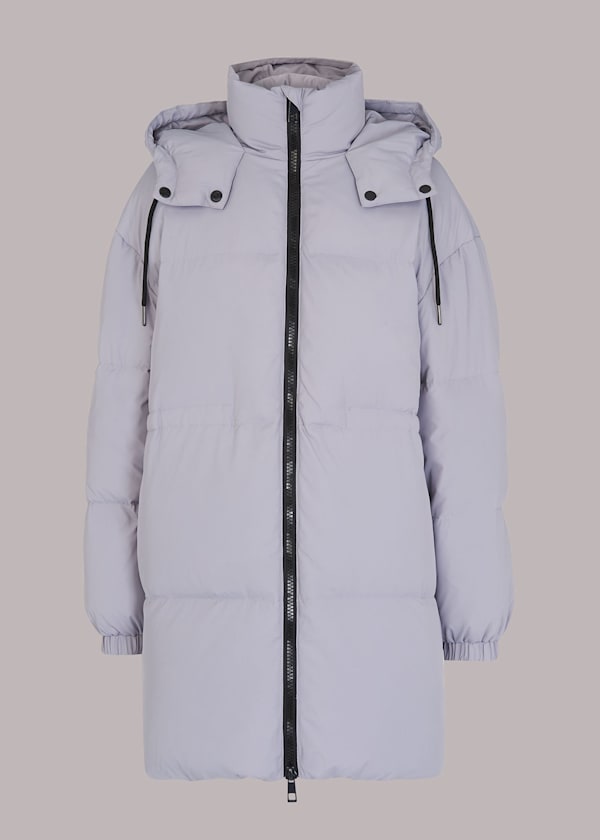 Pale Blue Esme Hooded Down Puffer Coat