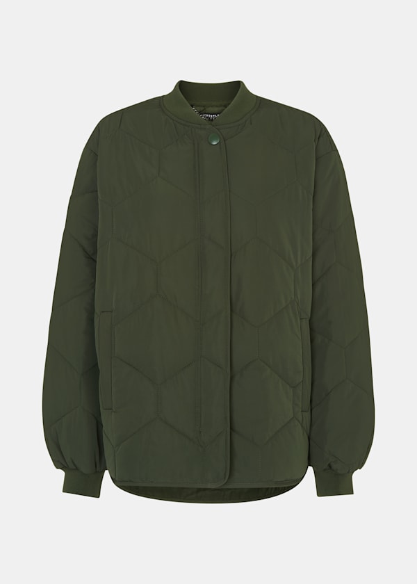 Khaki Ida Short Quilted Coat