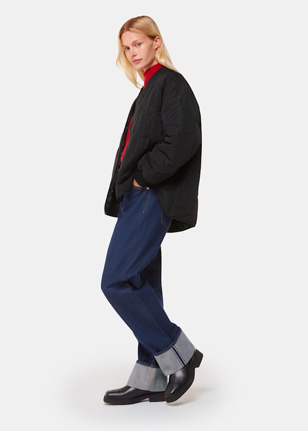 Black Ida Short Quilted Coat