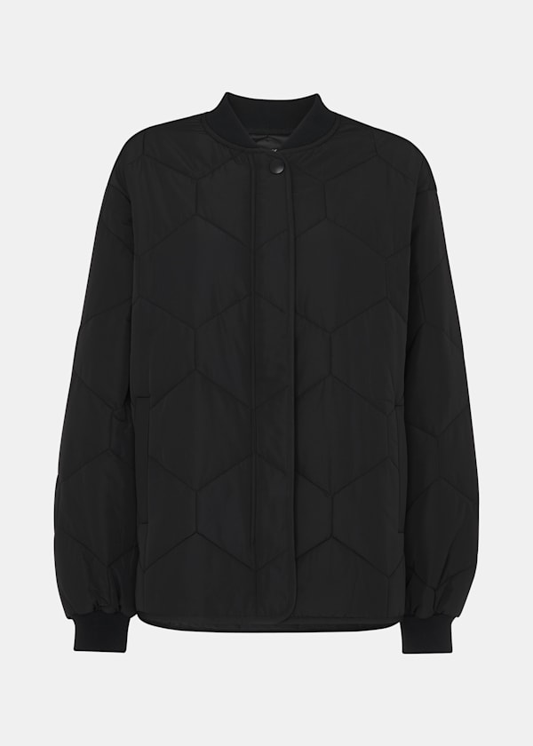 Black Ida Short Quilted Coat