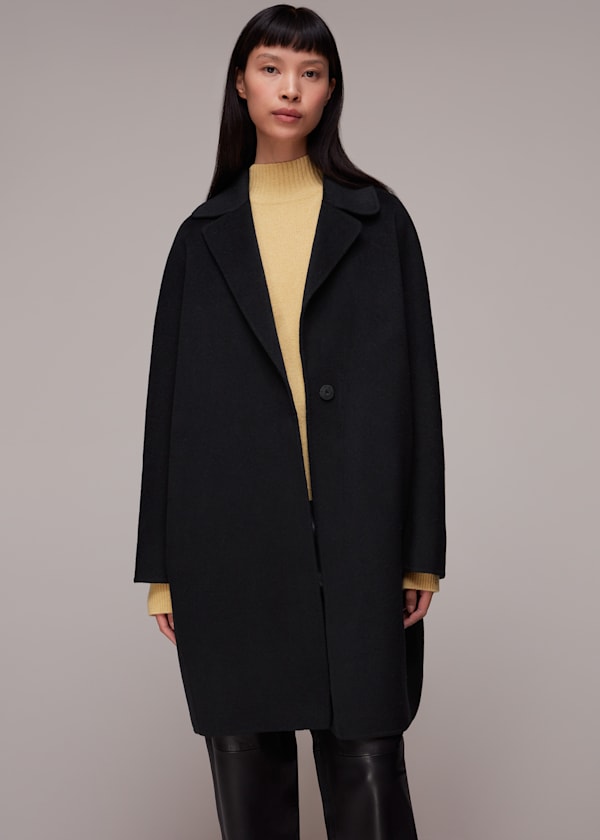 Black Julia Double Faced Coat