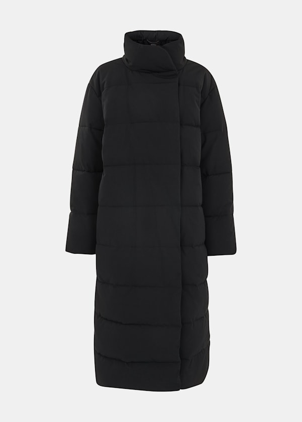 Black Maxi Longline Puffer