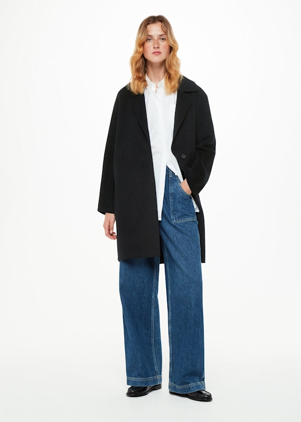 Black Julia Wool Double Faced Coat
