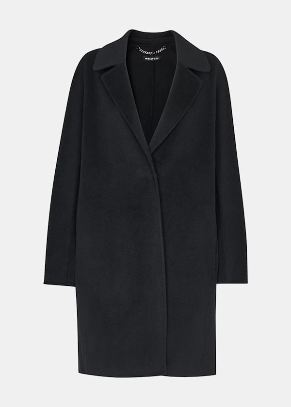 Black Julia Wool Double Faced Coat