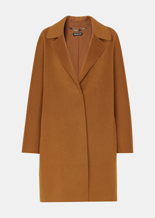 Camel Julia Wool Double Faced Coat