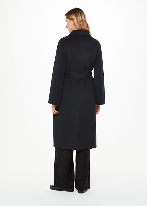 Black Nell Belted Doubled Faced Coat