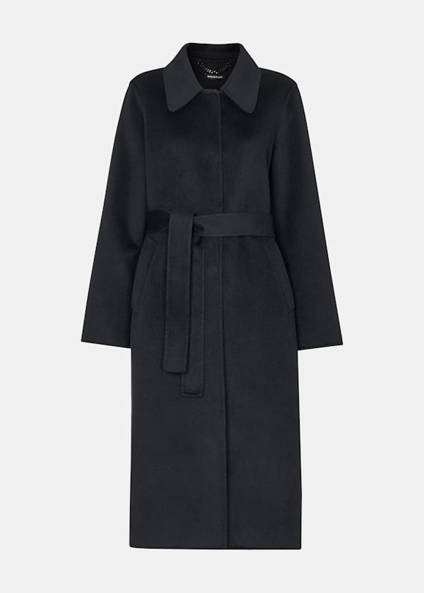 Black Nell Belted Doubled Faced Coat