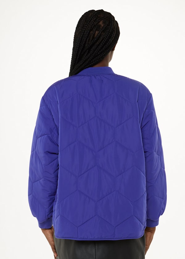 Cobalt Blue Ida Short Quilted Coat