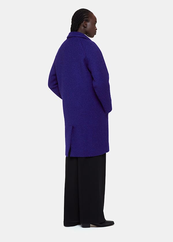 Blue Anita Wool Boucle Coat