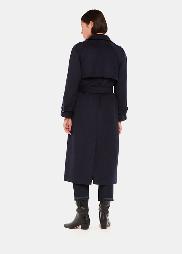 Navy Sabine Wool Mac
