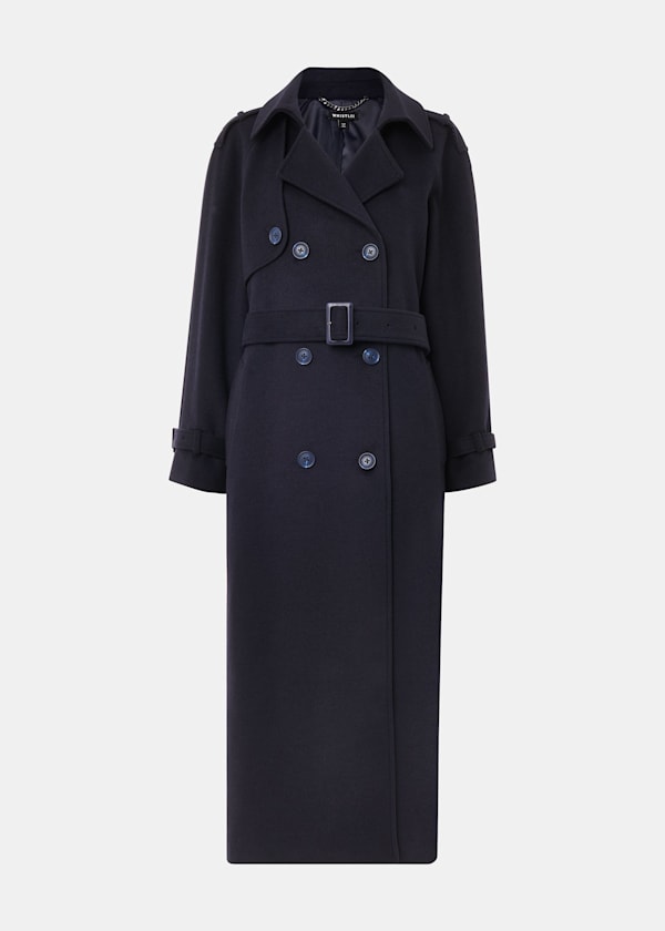 Navy Sabine Wool Mac