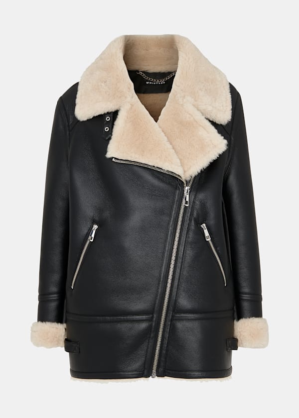 Black Faux Fur Aviator