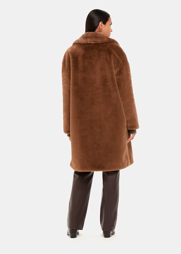 Brown Teddy Faux Fur Coat