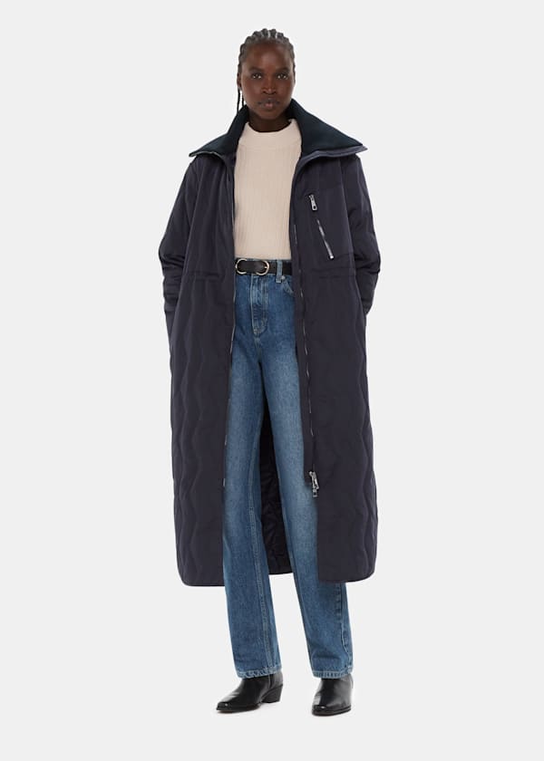 Navy Niara Quilted Coat