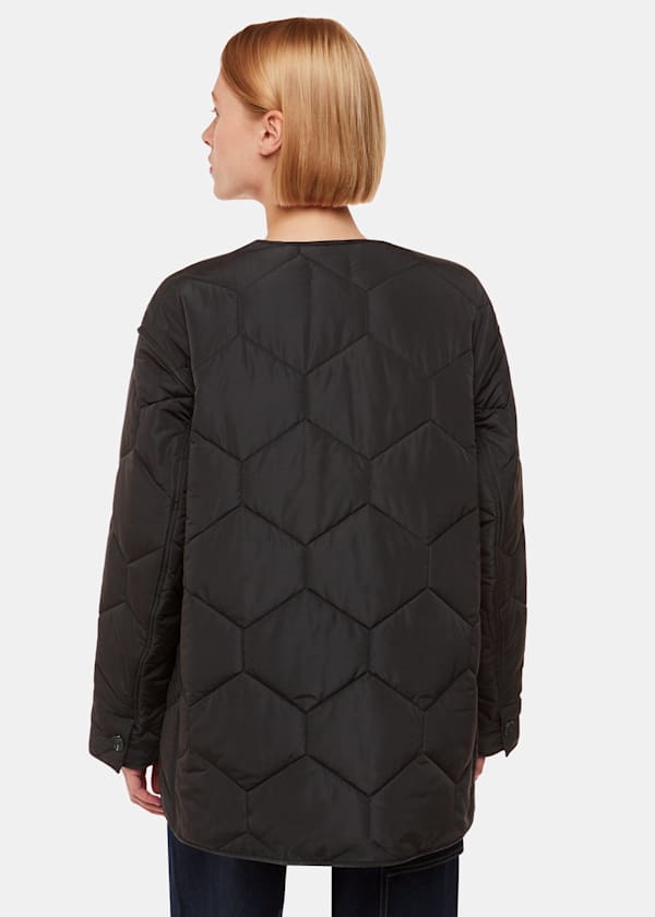 Black Rita Short Quilted Coat