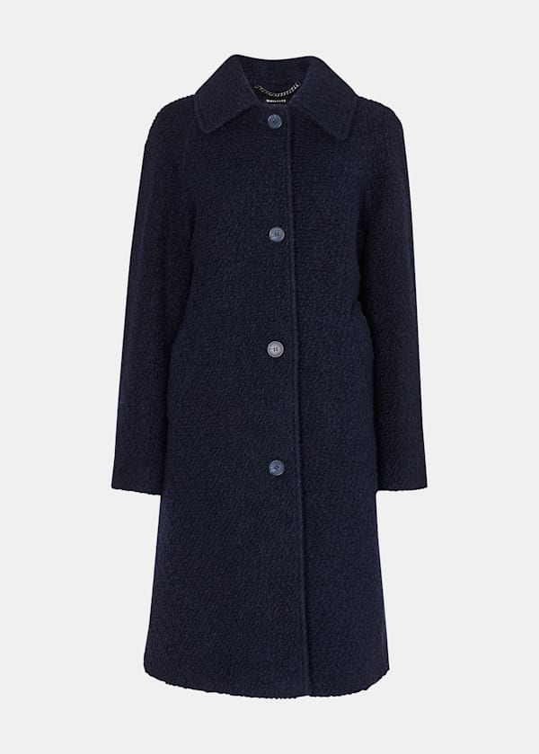 Navy Romy Boucle Coat