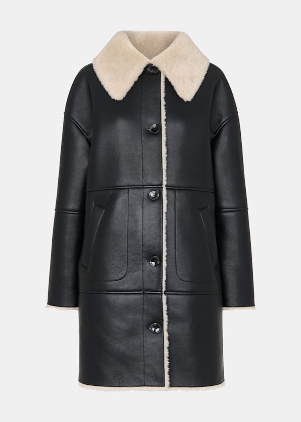 Black Luella Faux Fur Coat