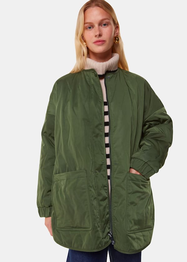 Khaki Esther Quilted Coat