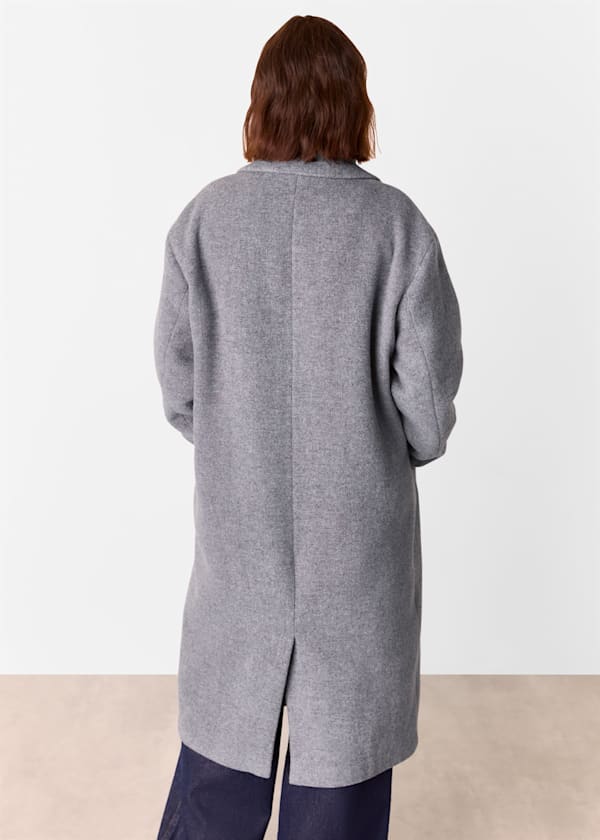 Grey Petite Eliza Double Breasted Coat
