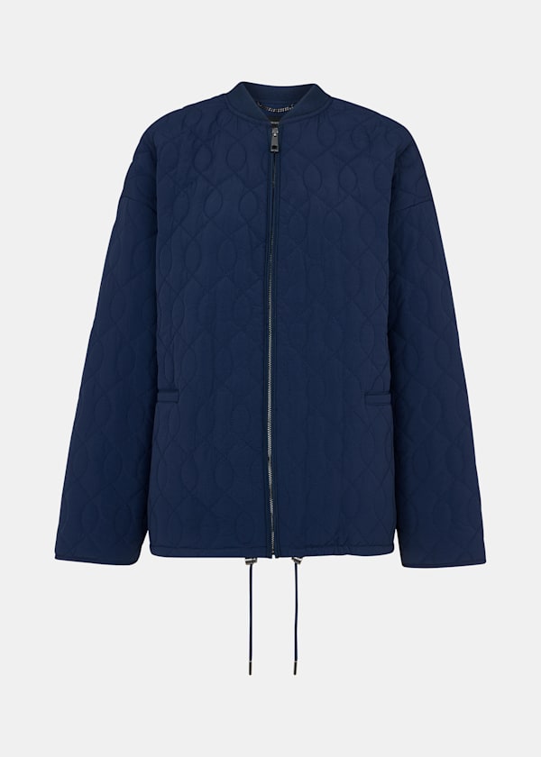 Navy Nia Drawstring Quilted Jacket
