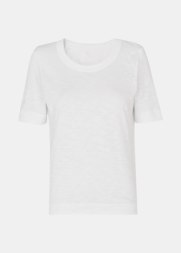 White Rosa Double Trim T-Shirt