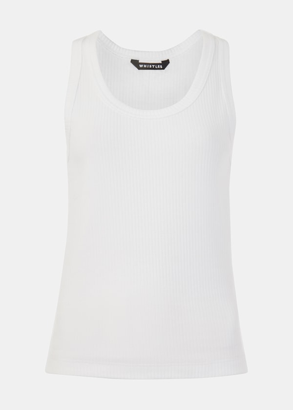 White Ultimate Ribbed Scoop Vest