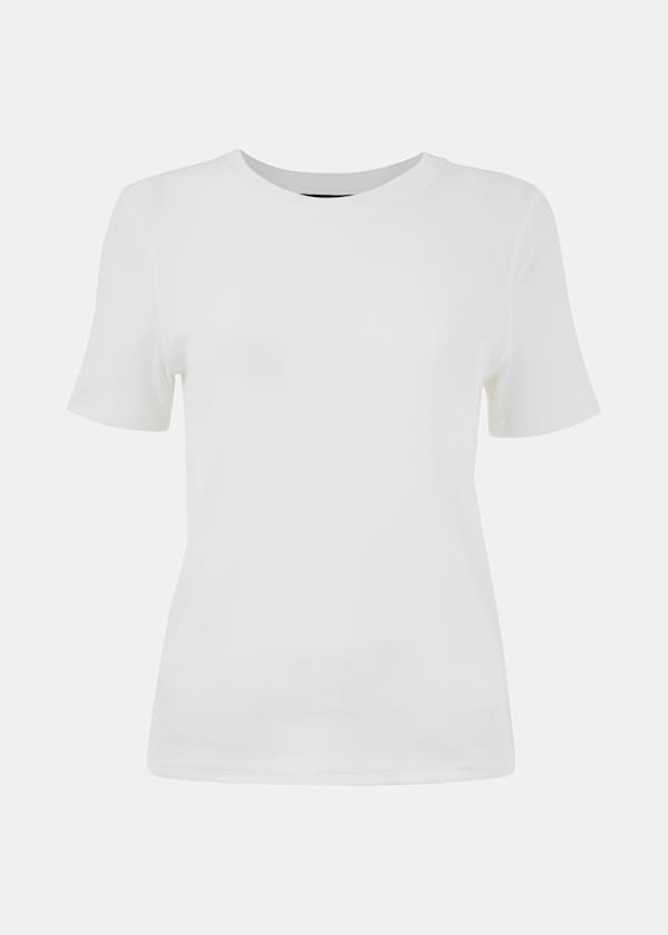 White Ultimate Rib Crew Neck T-Shirt