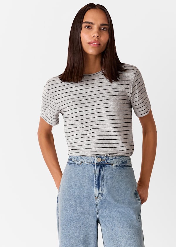 Grey Emily Ultimate Stripe T-Shirt