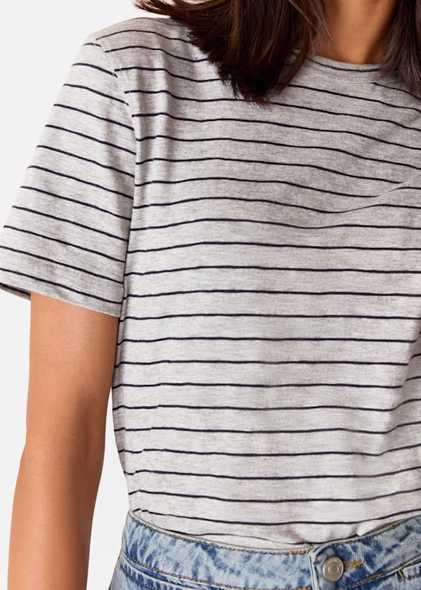 Grey Emily Ultimate Stripe T-Shirt