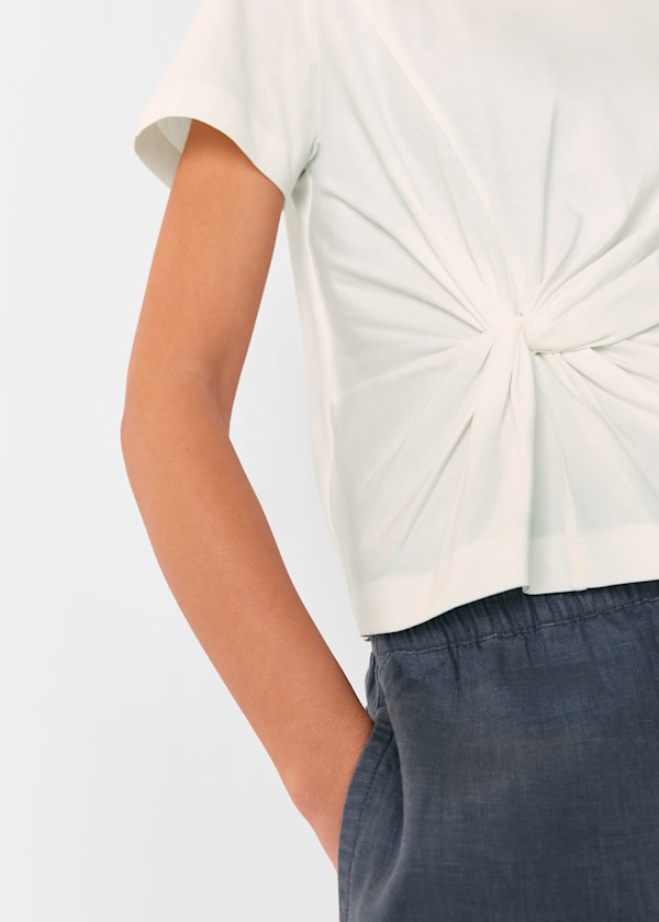 White Twist Front Detail Tee