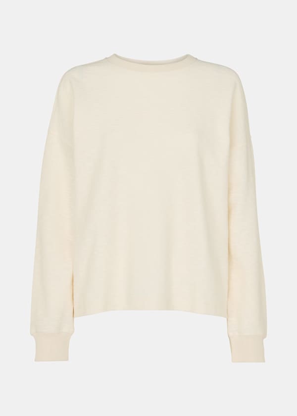 Ivory Textured Relaxed Jersey Top